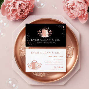 Professional Maid House Cleaning Service Logo Business Card