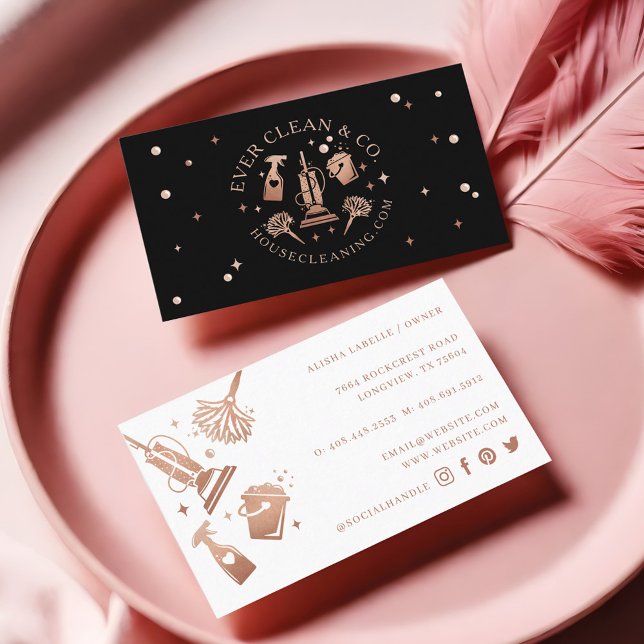 Professional Maid & House Cleaning Tools/Supplies Business Card (Professional Maid & House Cleaning Tools/Supplies Business Card)