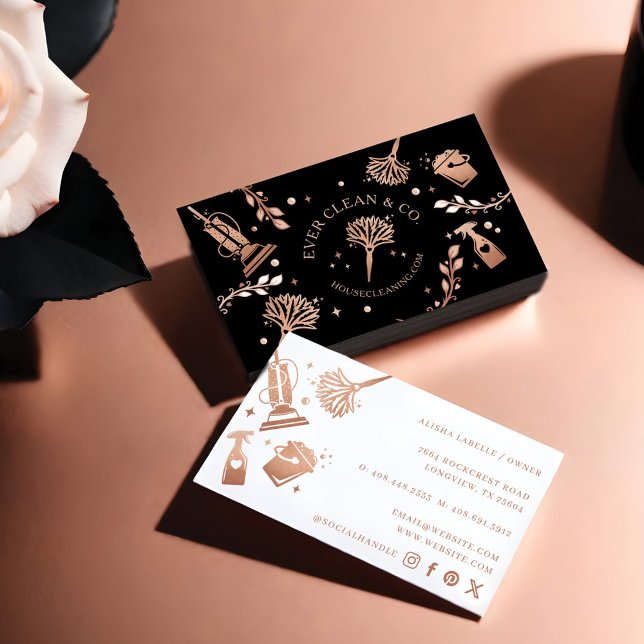 Professional Maid & House Cleaning Tools/Supplies  Business Card (Professional Maid & House Cleaning Tools/Supplies Business Card)