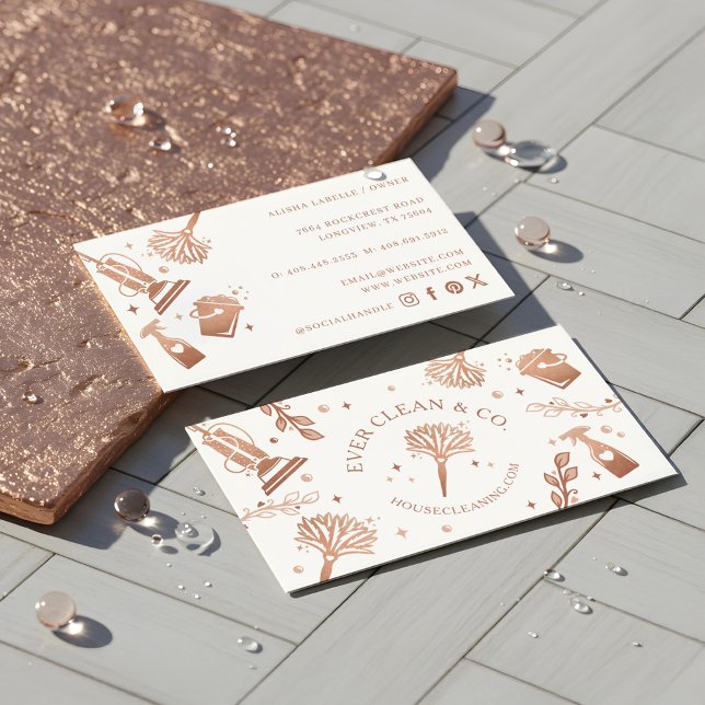 Professional Maid & House Cleaning Tools/Supplies Business Card (Professional Maid & House Cleaning Tools/Supplies Business Card)