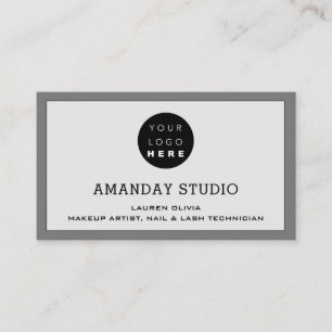 Professional Makeup Appointment Card Logo Grey