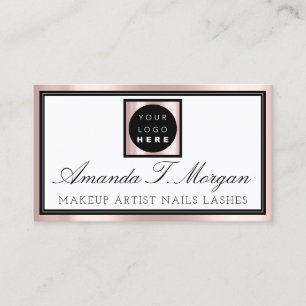 Professional Makeup Artist Blog Eyelash Rose Logo Business Card