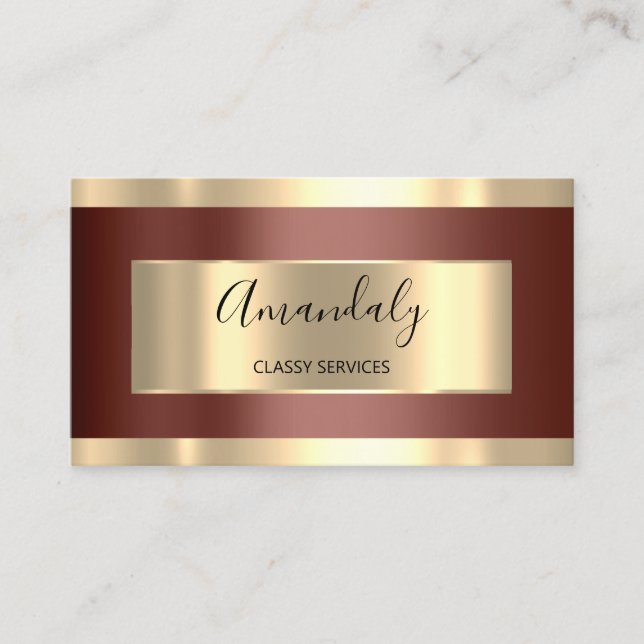 Professional Makeup Artist Brown Gold Lashes Business Card (Front)