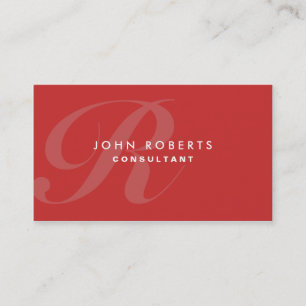Professional Makeup Artist Elegant Monogram Red Business Card