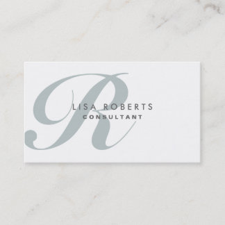 Professional Makeup Artist Elegant Monogram White Business Card