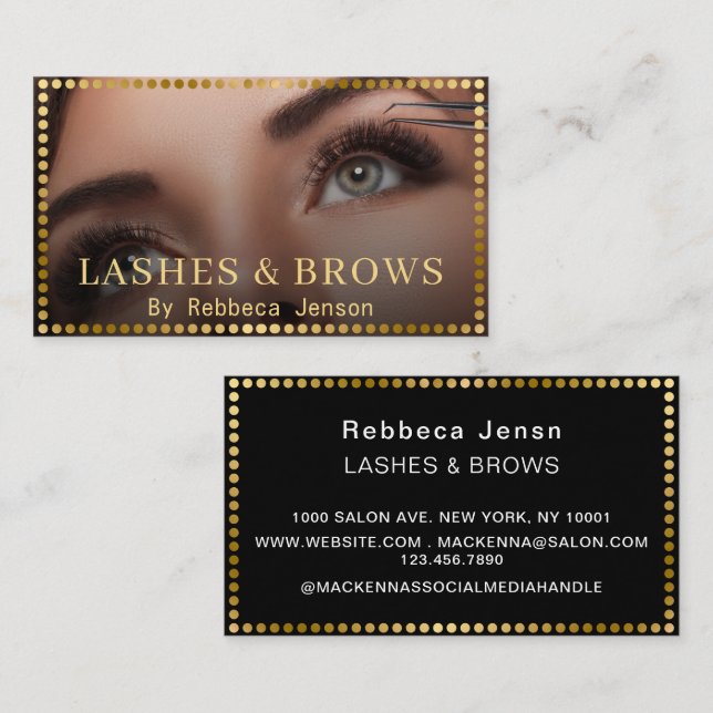 Professional Makeup Artist Eyelash & Brow QR CODE  Business Card (Front/Back)
