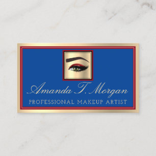 Professional Makeup Artist Eyelash Gold Royal Blue Business Card