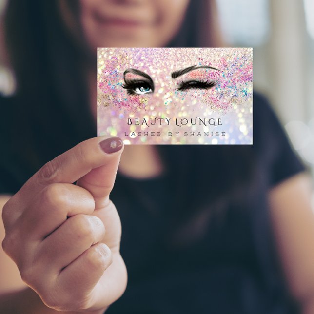 Professional Makeup Artist Eyelash Rose Glitter Appointment Card (Creator Uploaded)
