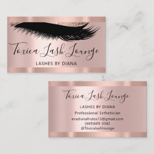 Professional Makeup Artist Eyelash Rose Gold Business Card