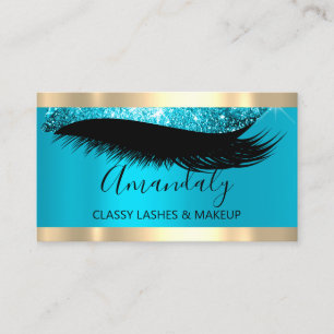 Professional Makeup Artist Eyelash Unique Blue Business Card