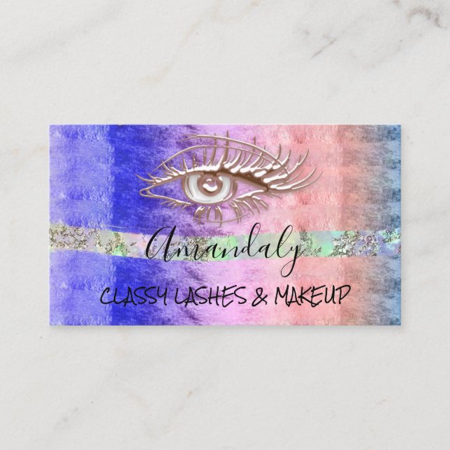 Professional Makeup Artist Eyelashes Rose Strokes Business Card (Front)