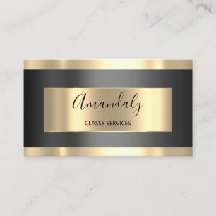 Professional Makeup Artist Gray Black Gold Lashes Business Card