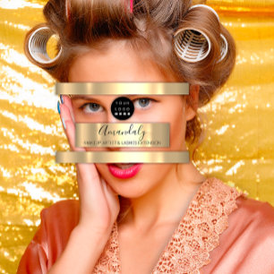 Professional Makeup Artist Lash Custom Logo Gold Business Card