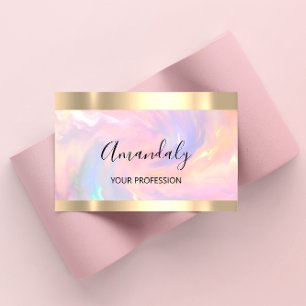 Professional Makeup Artist Lash Gold Holograph Business Card