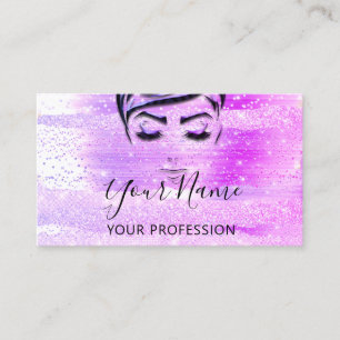 Professional Makeup Artist Lashes Extension Pink Business Card