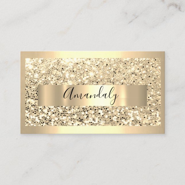 Professional Makeup Artist Lashes Gold Glitter Business Card (Front)