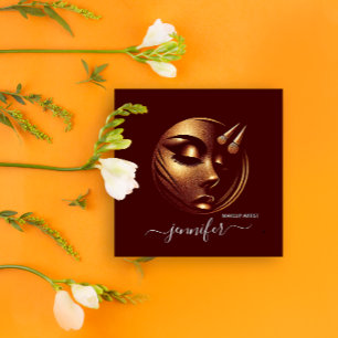 Professional Makeup Artist Lashes Logo QR Code Square Business Card