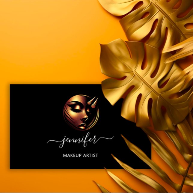 Professional Makeup Artist Lashes Logo QRCode Blac Business Card (Professional Makeup Artist Lashes Logo QRCode Blac Business Card)