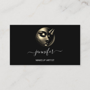 Professional Makeup Artist Lashes Logo QRCodeBlack Business Card