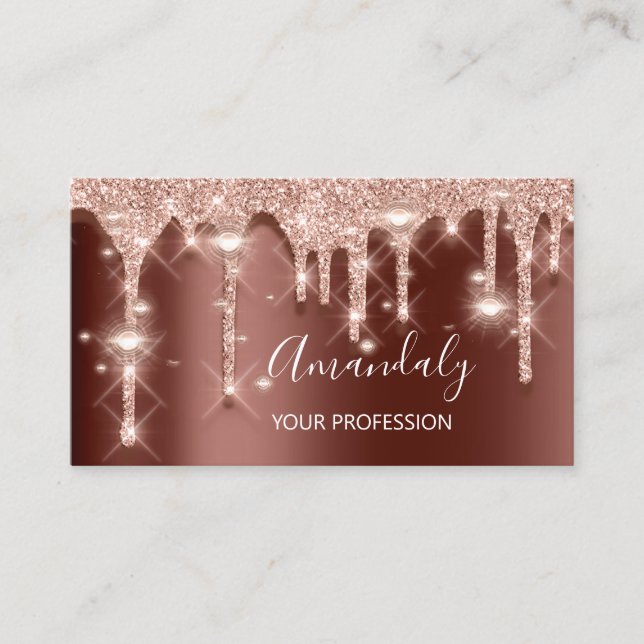 Professional Makeup Artist Lashes Rose Futuristic Business Card (Front)