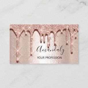 Professional Makeup Artist Lashes Rose Glitter Business Card