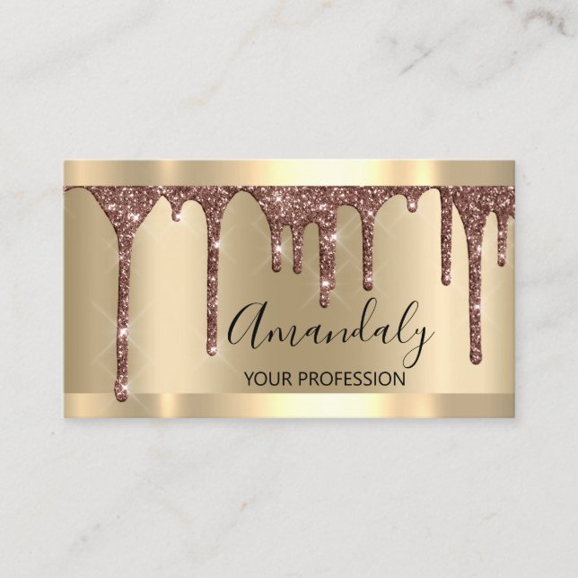 Professional Makeup Artist Lashes Rose Gold Sepia Business Card (Front)