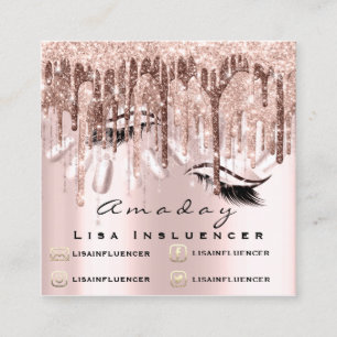 Professional Makeup Artist Nail Manicure Drips Square Business Card