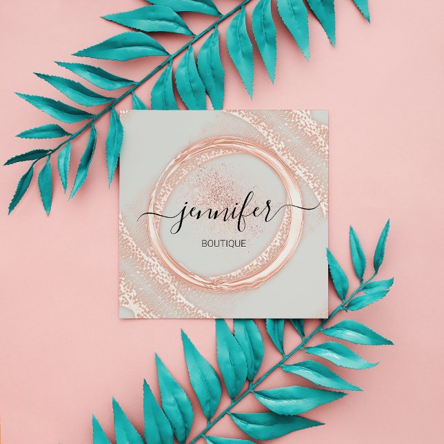 Professional Makeup Artist Rose Grey Powder Logo Square Business Card (Professional Makeup Artist Rose Gray Powder Logo Square Business Card)