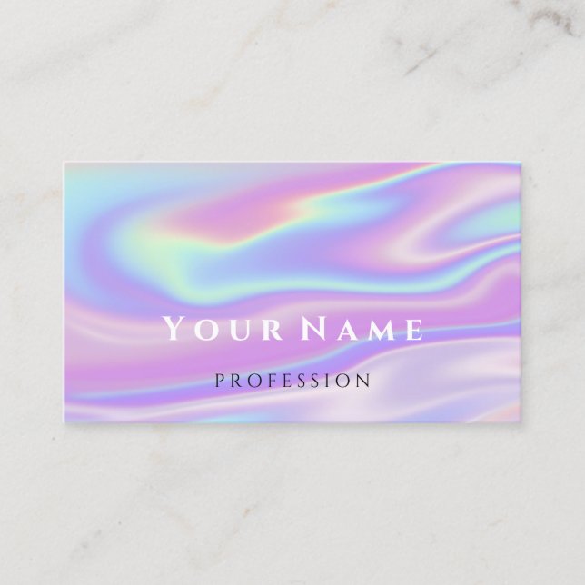 Professional Makeup Artist Unicorn Holograph Business Card (Front)