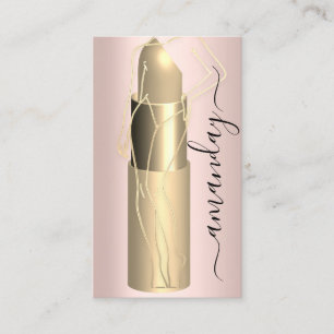 Professional Makeup Body Lipstick QR Code Rose Business Card