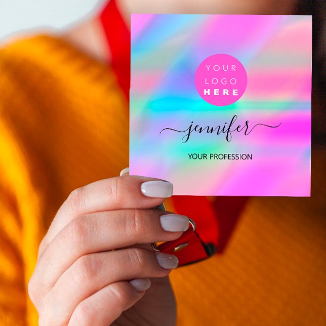 Professional Makeup Boutique Logo QR Code Artistic Square Business Card (Professional Makeup Boutique Logo QR Code Artistic Square Business Card)