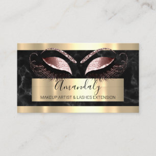 Professional Makeup  Eyelash Extension Rose Marble Business Card