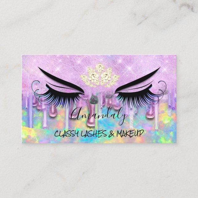 Professional Makeup Eyelash Microblade Drips Nails Business Card (Front)