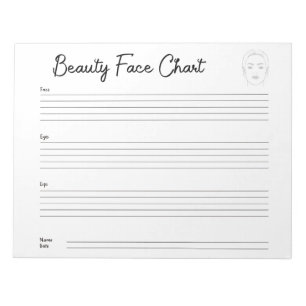 professional Makeup Face Chart  Notepad
