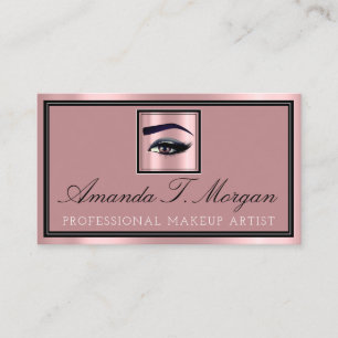 Professional Makeup Lash Extension Brow Blush Pink Business Card
