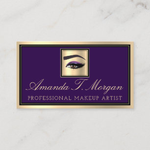 Professional Makeup Lash Extension Eyebrow Violet Business Card