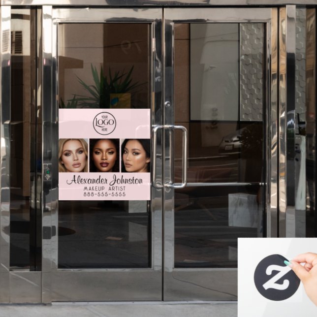 Professional Makeup Studio Photo Blush Pink Cling (Office Door)