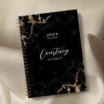 Professional Marble Black Gold Logo Business 2026 Planner<br><div class="desc">Stay organized with this professional black and gold marble background 2026 business planner. Customize it and add your business details, your name and a title year. You can insert your logo on the back as well as your business contact details and social media links. The perfect gift to help you...</div>