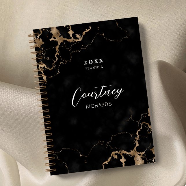 Professional Marble Black Gold Logo Business 2026 Planner (Creator Uploaded)