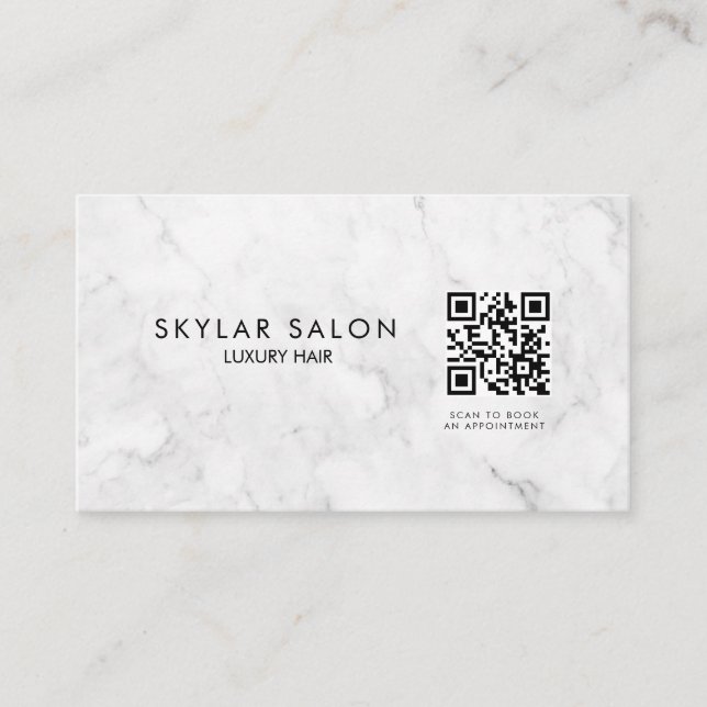 Professional Marble QR code  Business Card (Front)