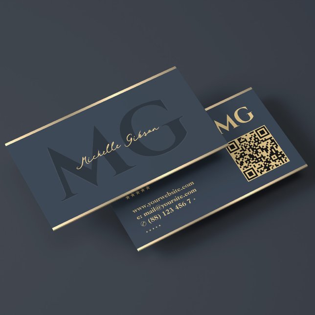 Professional Marketing Charcoal Monogram Blue Business Card (Professional Marketing Charcoal Monogram Blue Business Card
)