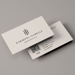 Professional Marketing Initials Monogram Logo  Business Card