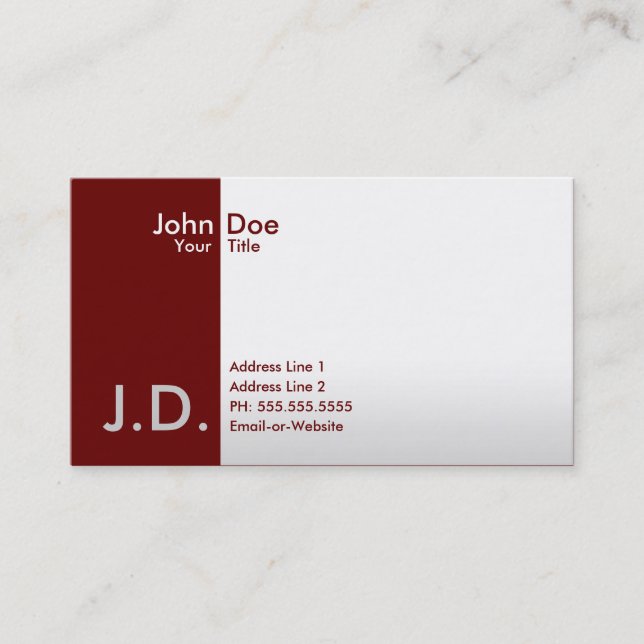 professional maroons business card (Front)