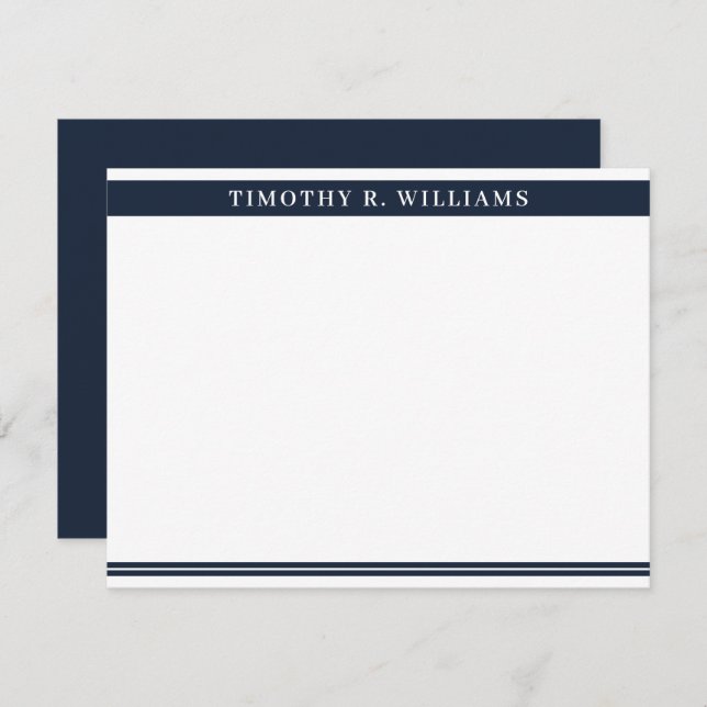 Professional Masculine Navy Blue Personalised Card (Front/Back)