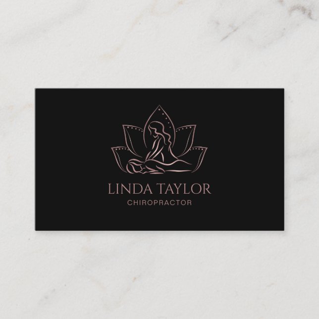 Professional Massage Therapist Lotus CHIROPRACTOR  Business Card (Front)
