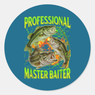 Professional Master Baiter Funny Fishing Meme Boot Classic Round Sticker