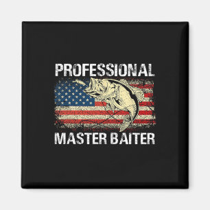 Professional Master Baiter Retro American Flag Fun Magnet