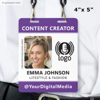 Professional Media ID Pass Photo Logo Purple