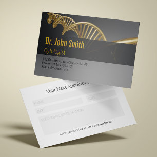 Professional Medical Luxury Gold DNA Strand Appointment Card