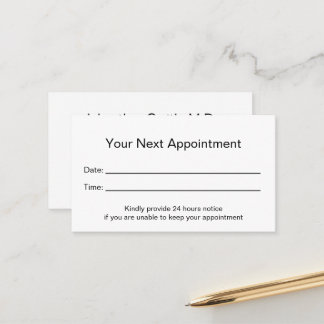 Professional Medical Office Your Appointment Card